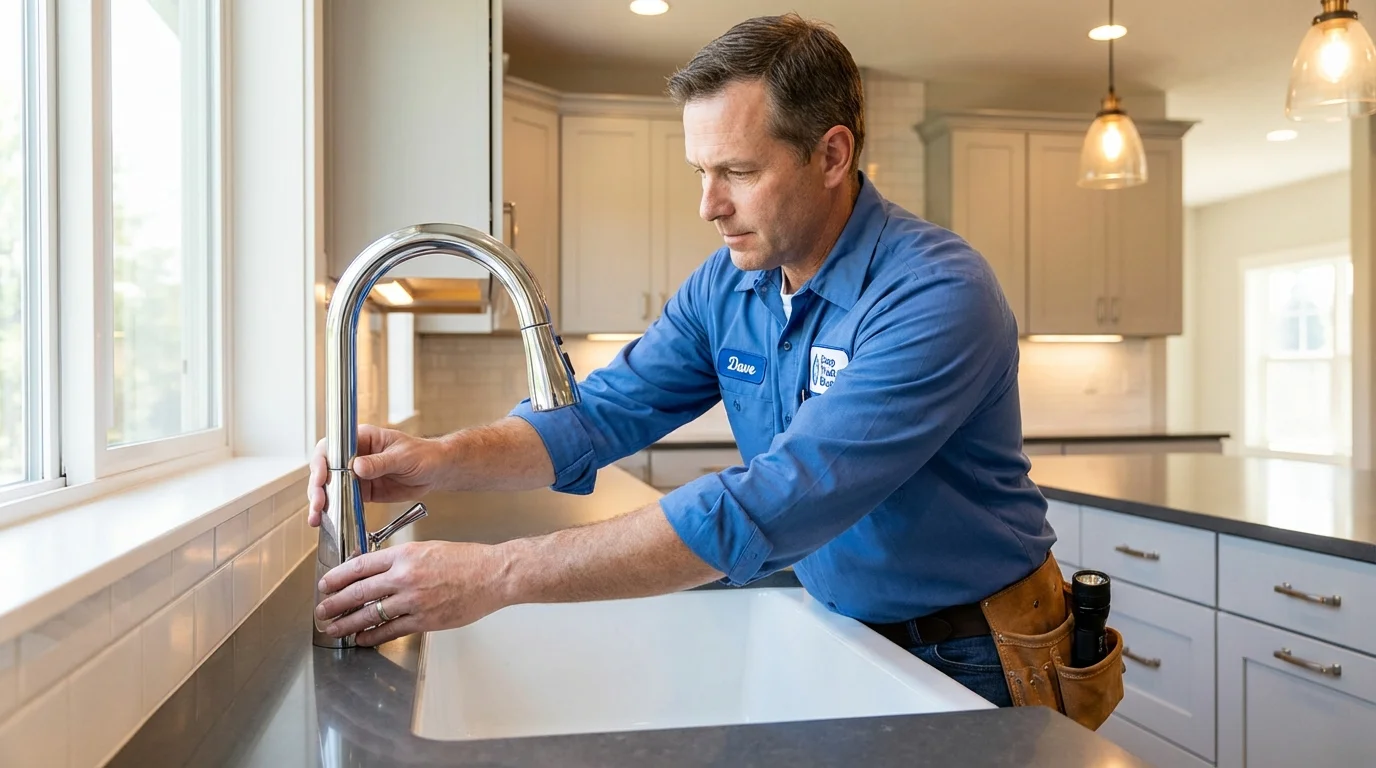 Kitchen faucet installation by Johns Plumbing LLC in Bottineau